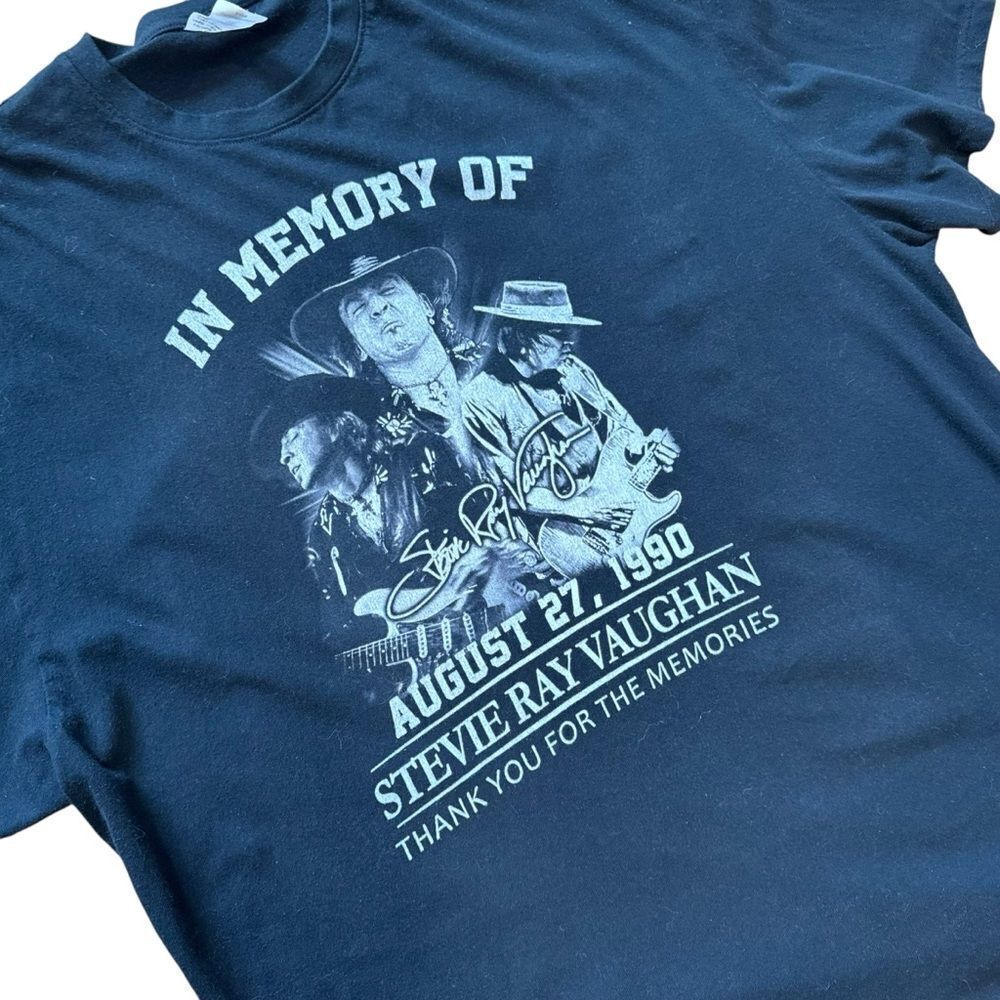 Black Stevie Ray Vaughan Tribute T-Shirt - Picture 8 of 8